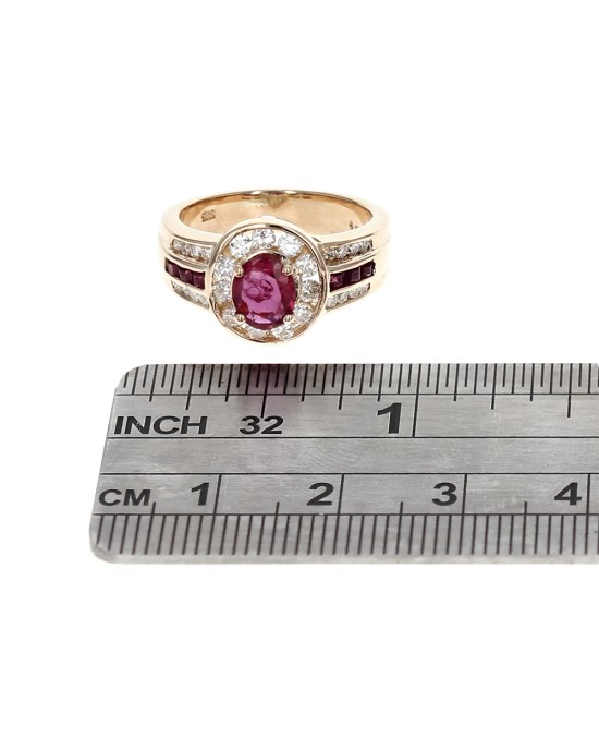 Ruby and Diamond Fashion Ring in Yellow Gold